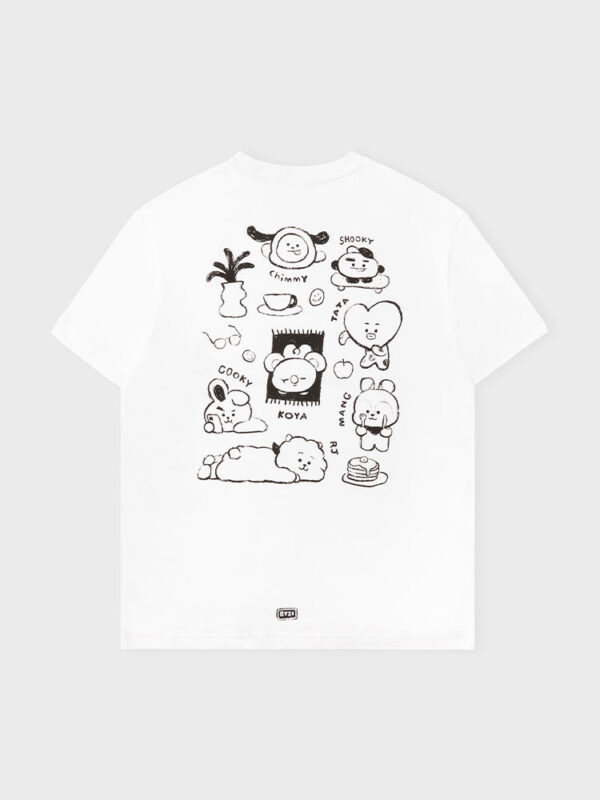 BT21 BASIC DRAWING SHORT SLEEVE TSHIRT WHITE BT21 - Image 3