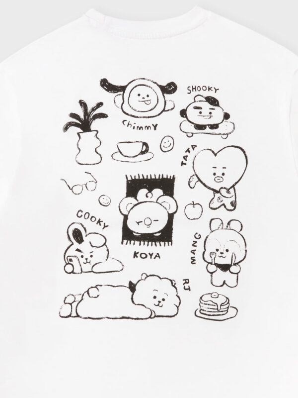 BT21 BASIC DRAWING SHORT SLEEVE TSHIRT WHITE BT21 - Image 2