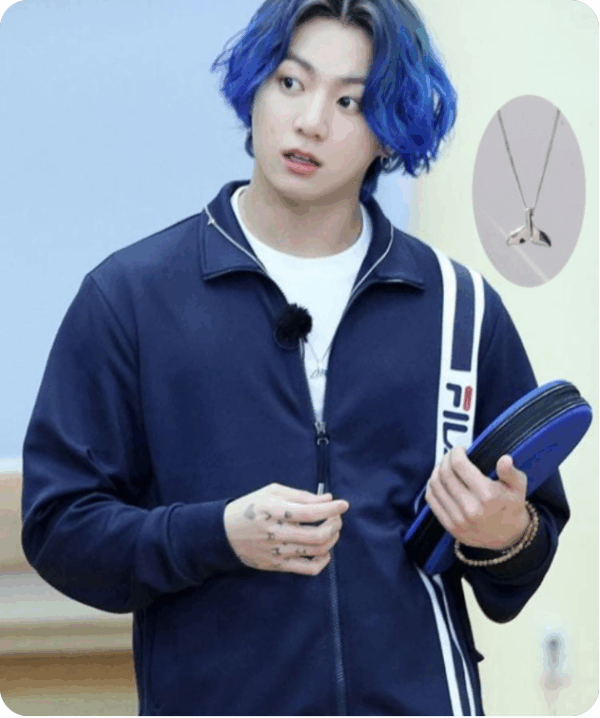 BTS Jungkook's pick - Silver / Blue Dolphin Tail Pendant Necklace(Abandoned Animals Charity Sponsorship) - Image 2