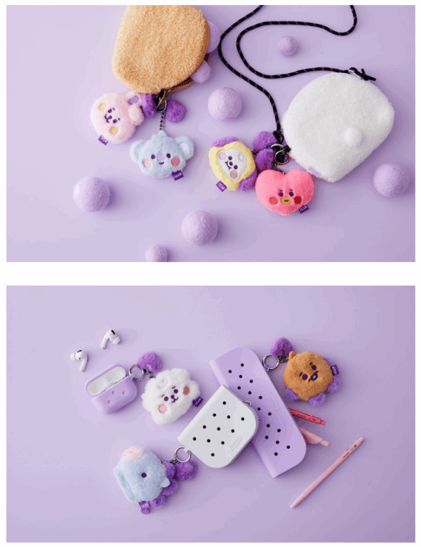 BT21 BABY FLAT FUR PURPLE HEART EDITION [STANDING DOLL] - Image 5