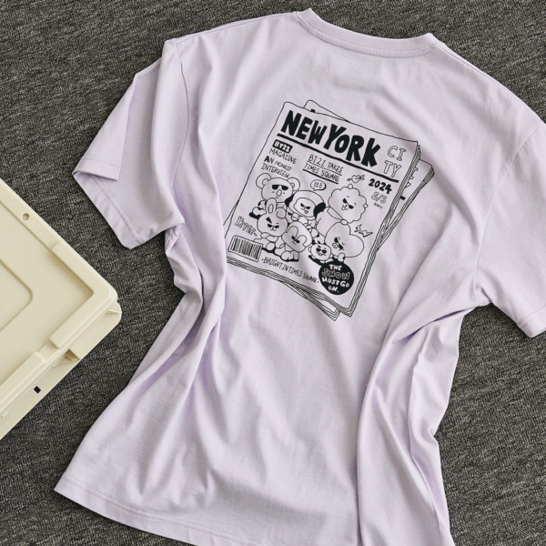 BT21 BASIC SHORT SLEEVE TSHIRT CITY EDITION PURPLE - Image 2