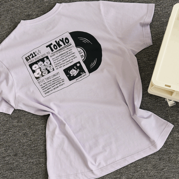 BT21 BASIC SHORT SLEEVE TSHIRT CITY EDITION PURPLE - Image 3