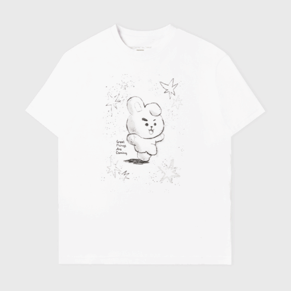 BT21 BASIC DRAWING SHORT SLEEVE TSHIRT WHITE COOKY