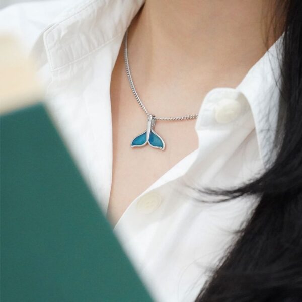 BTS Jungkook's pick - Silver / Blue Dolphin Tail Pendant Necklace(Abandoned Animals Charity Sponsorship) - Image 7