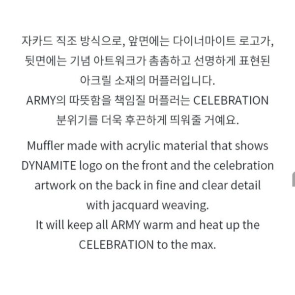 BTS Dynamite Official Muffler - Image 4