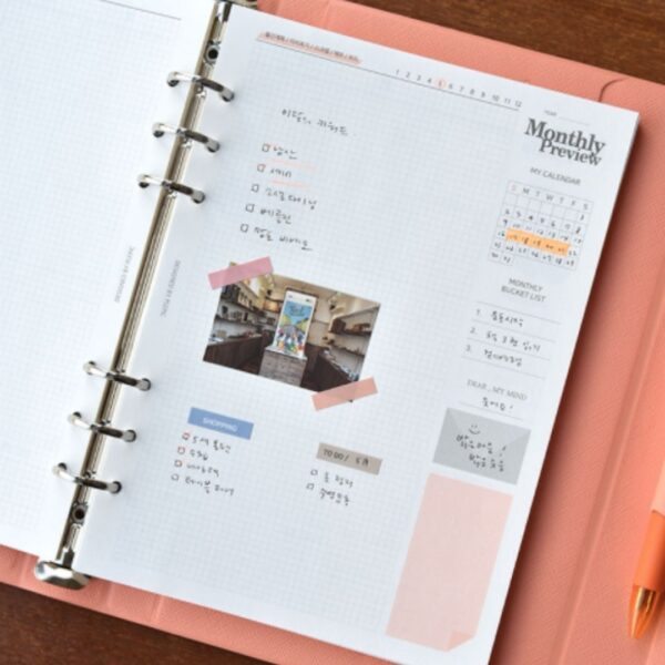 PLEPIC A5 6-ring Planner Refill (Monthly,Weekly) - Image 4