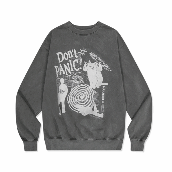 Mahagrid [Stray Kids] S/S 2023 COLLECTION DON’T PANIC PIGMENT SWEATSHIRT - Image 3