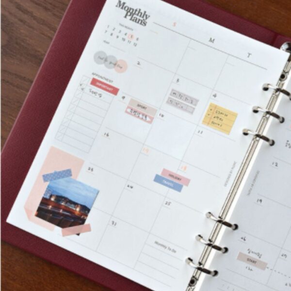 PLEPIC A5 6-ring Planner Refill (Monthly,Weekly) - Image 5