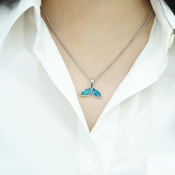 BTS Jungkook's pick - Silver / Blue Dolphin Tail Pendant Necklace(Abandoned Animals Charity Sponsorship) - Image 9