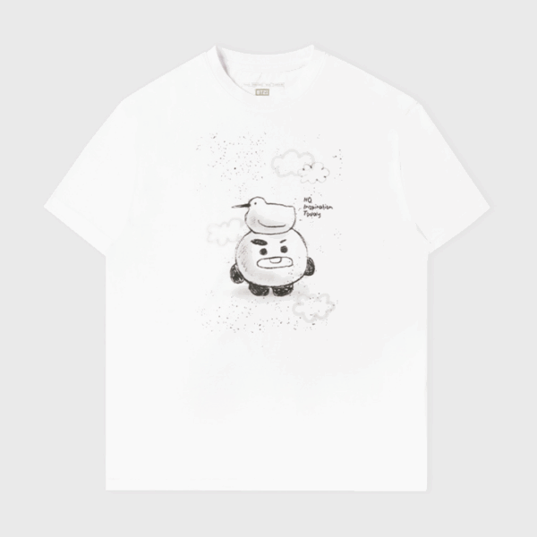 BT21 BASIC DRAWING SHORT SLEEVE TSHIRT WHITE SHOOKY