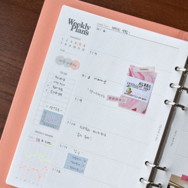 PLEPIC A5 6-ring Planner Refill (Monthly,Weekly) - Image 8