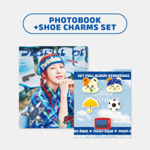 MOON BYUL - STARLIT OF TWINKLE 1ST FULL ALBUM REPACKAGE OFFICIAL MD PHOTOBOOK + SHOE CHARMS SET